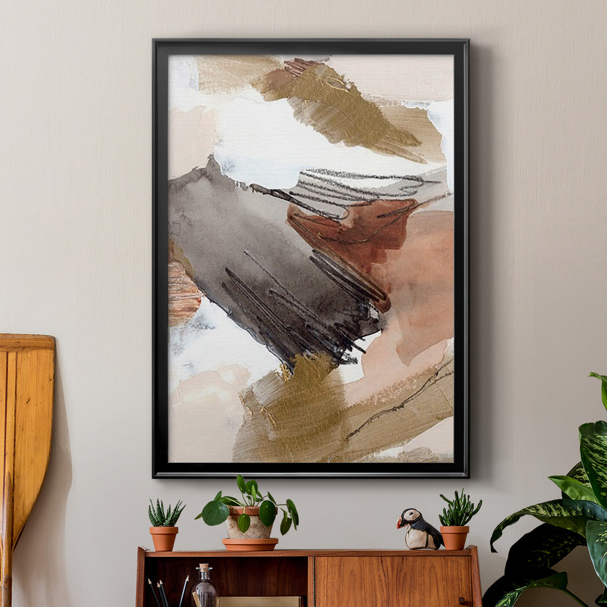 Antique Gold III - Modern Framed Canvas Print