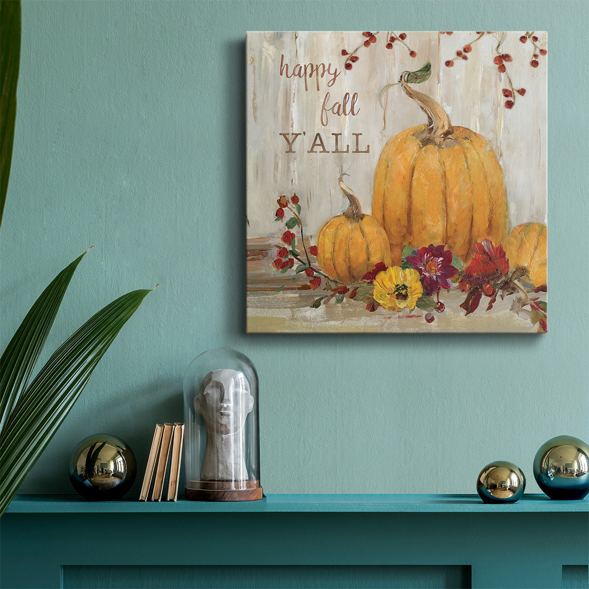 Happy Fall Pumpkins-Premium Gallery Wrapped Canvas - Ready to Hang