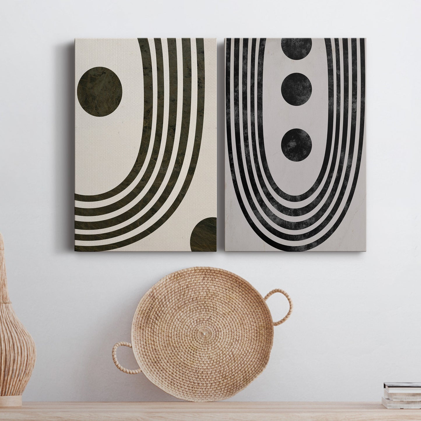 Tubular Abstract I Premium Gallery Wrapped Canvas - Ready to Hang - Set of 2 - 8 x 12 Each