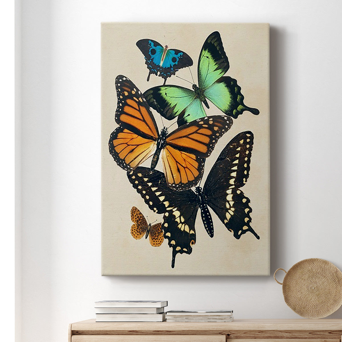 Collaged Butterflies I Premium Gallery Wrapped Canvas - Ready to Hang