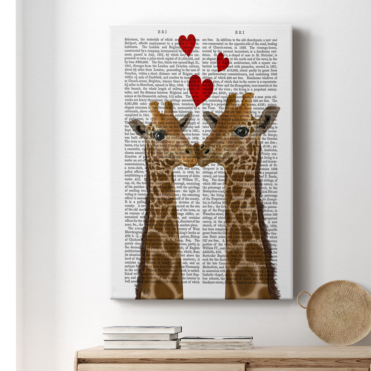 Giraffe Love Premium Gallery Wrapped Canvas - Ready to Hang