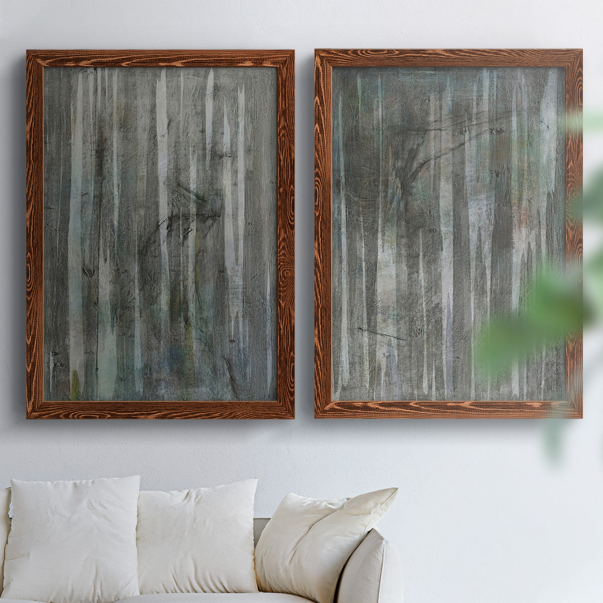 Birch Forest Abstracts I - Premium Framed Canvas 2 Piece Set - Ready to Hang