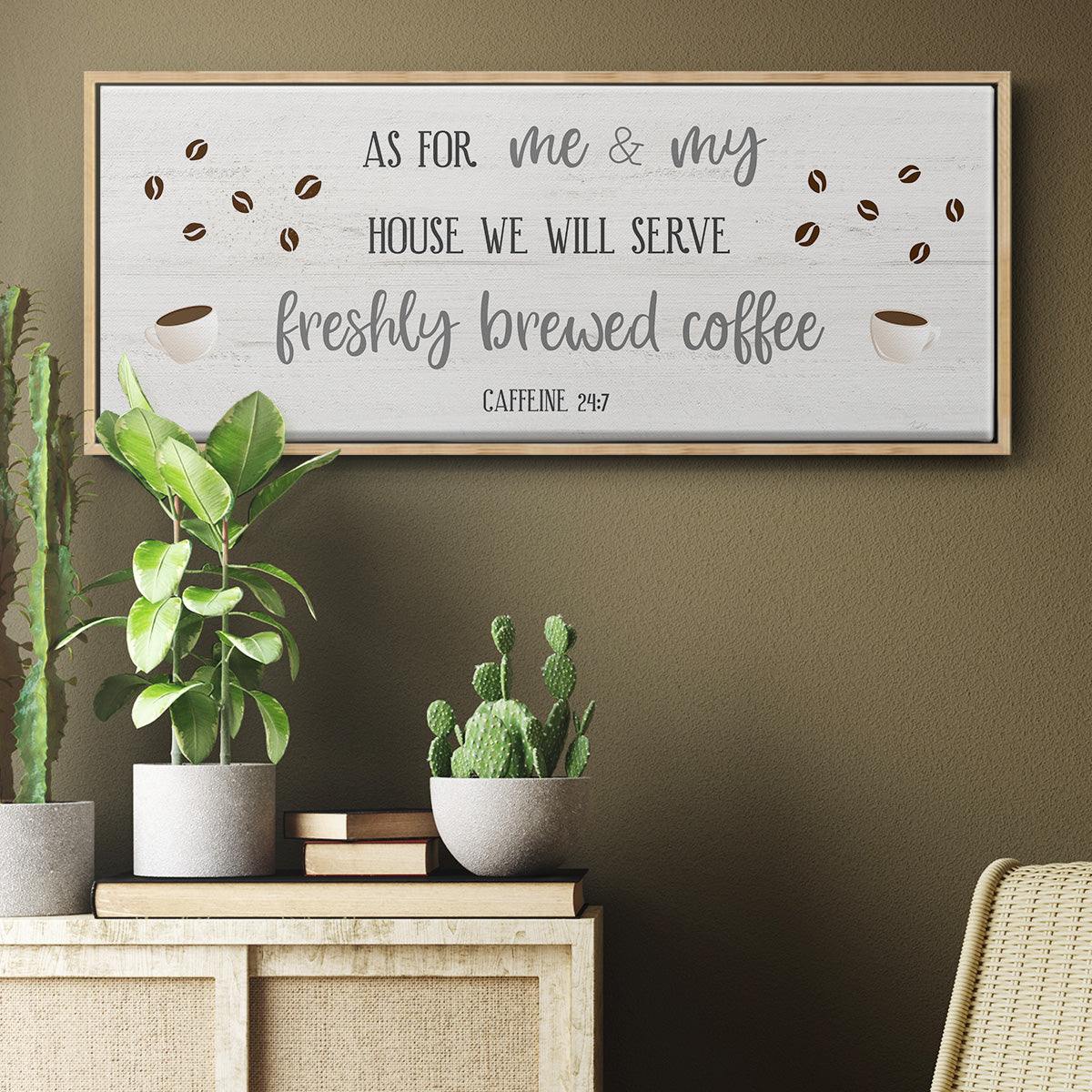 Caffeine 24/7 - Floater Framed Canvas Print