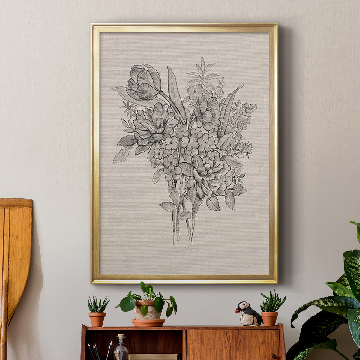 Floral Bouquet I - Modern Framed Canvas Print