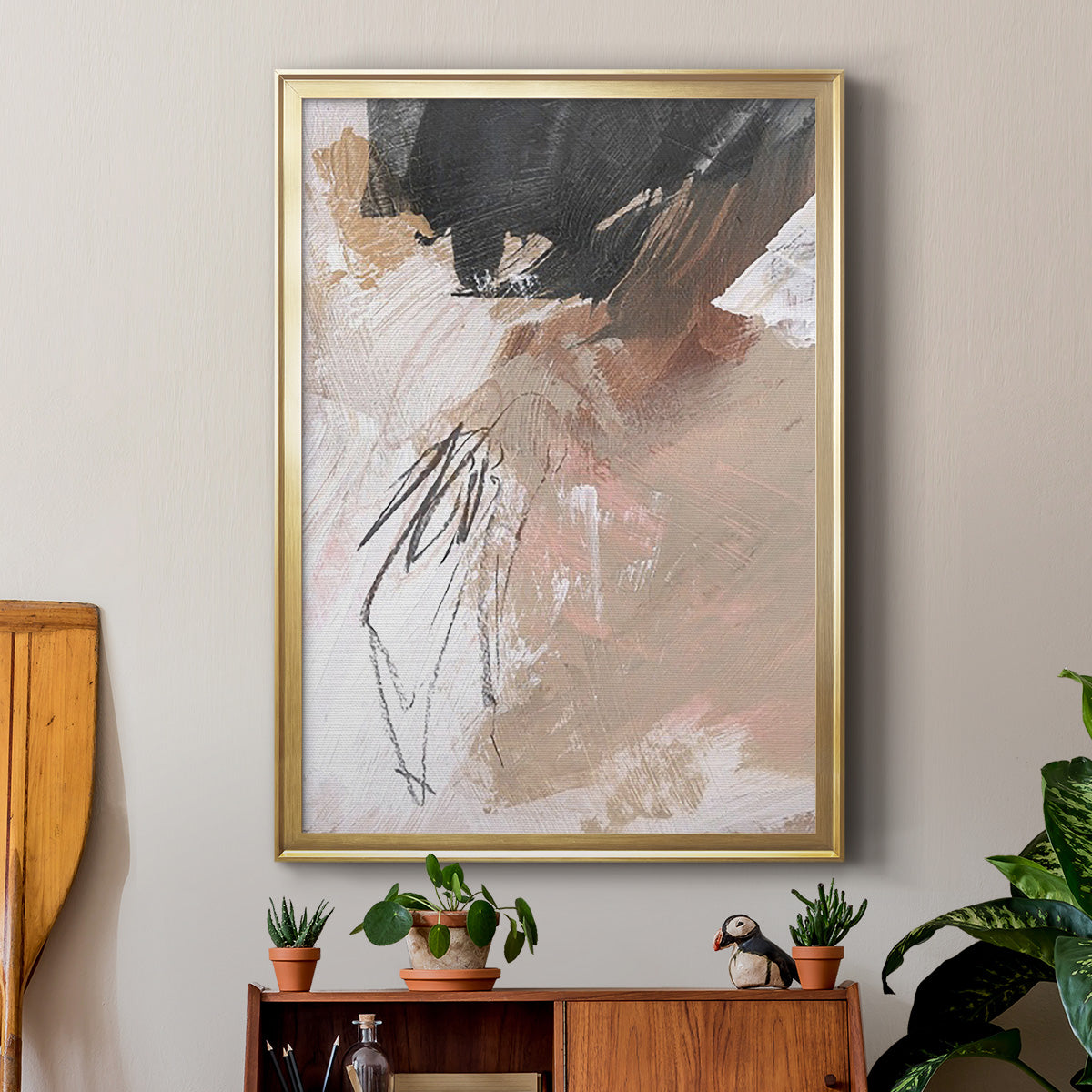 Unbleached Neutrals VI - Modern Framed Canvas Print