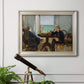 Impressionist interior scene by Édouard Manet in an ornate champagne frame displayed in a light-toned interior setting.