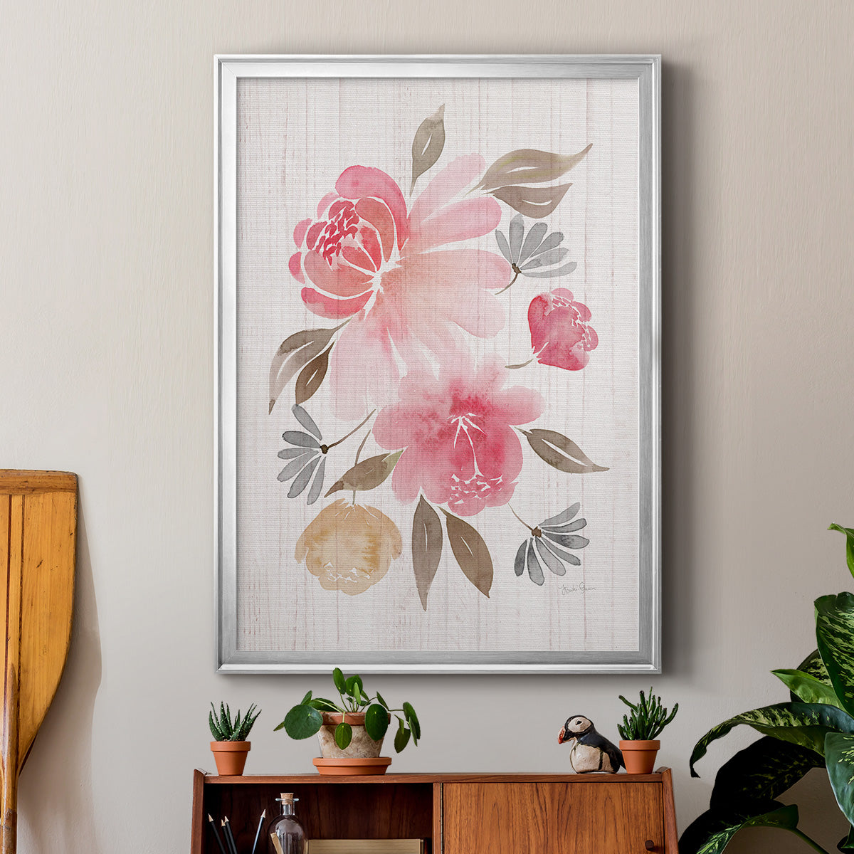 Loose Peonies II - Modern Framed Canvas Print