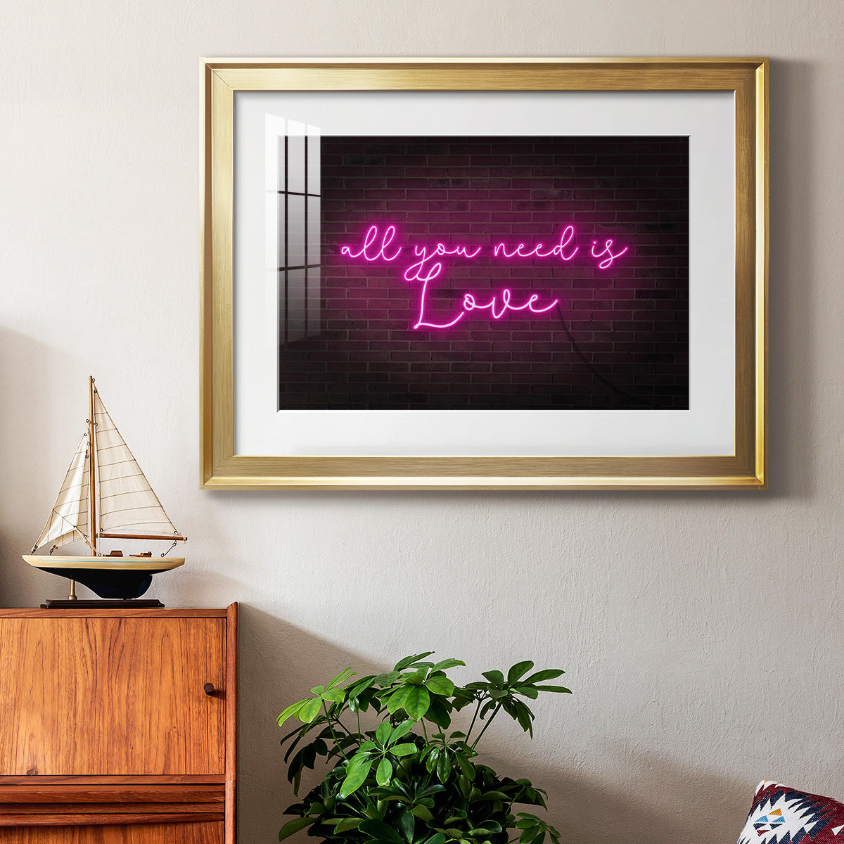 Neon Love I - Modern Framed Art Print