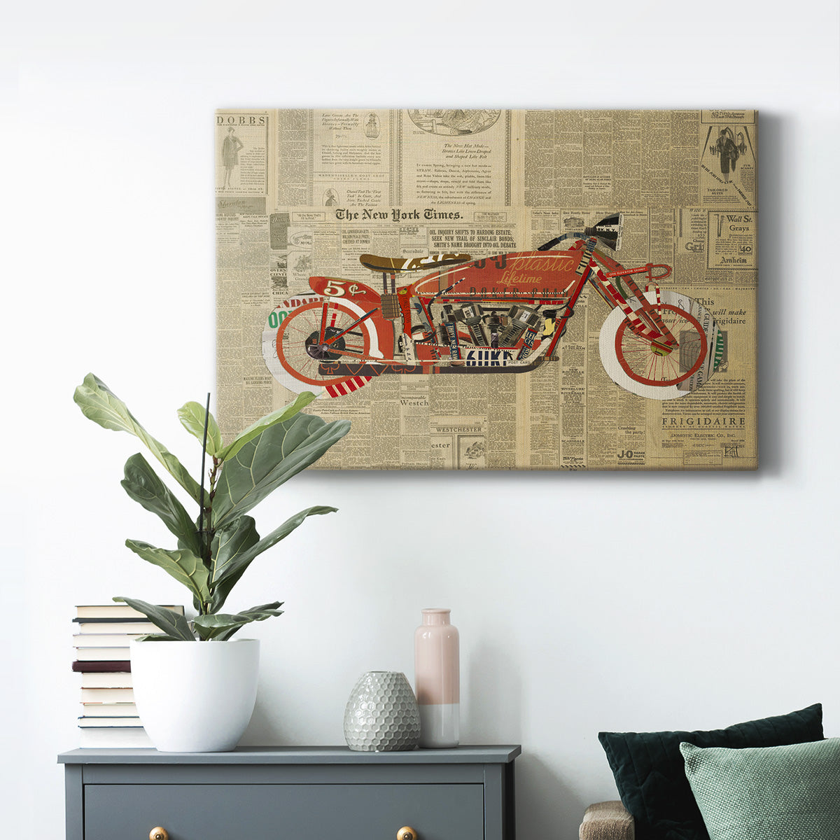 Vintage Red Premium Gallery Wrapped Canvas - Ready to Hang