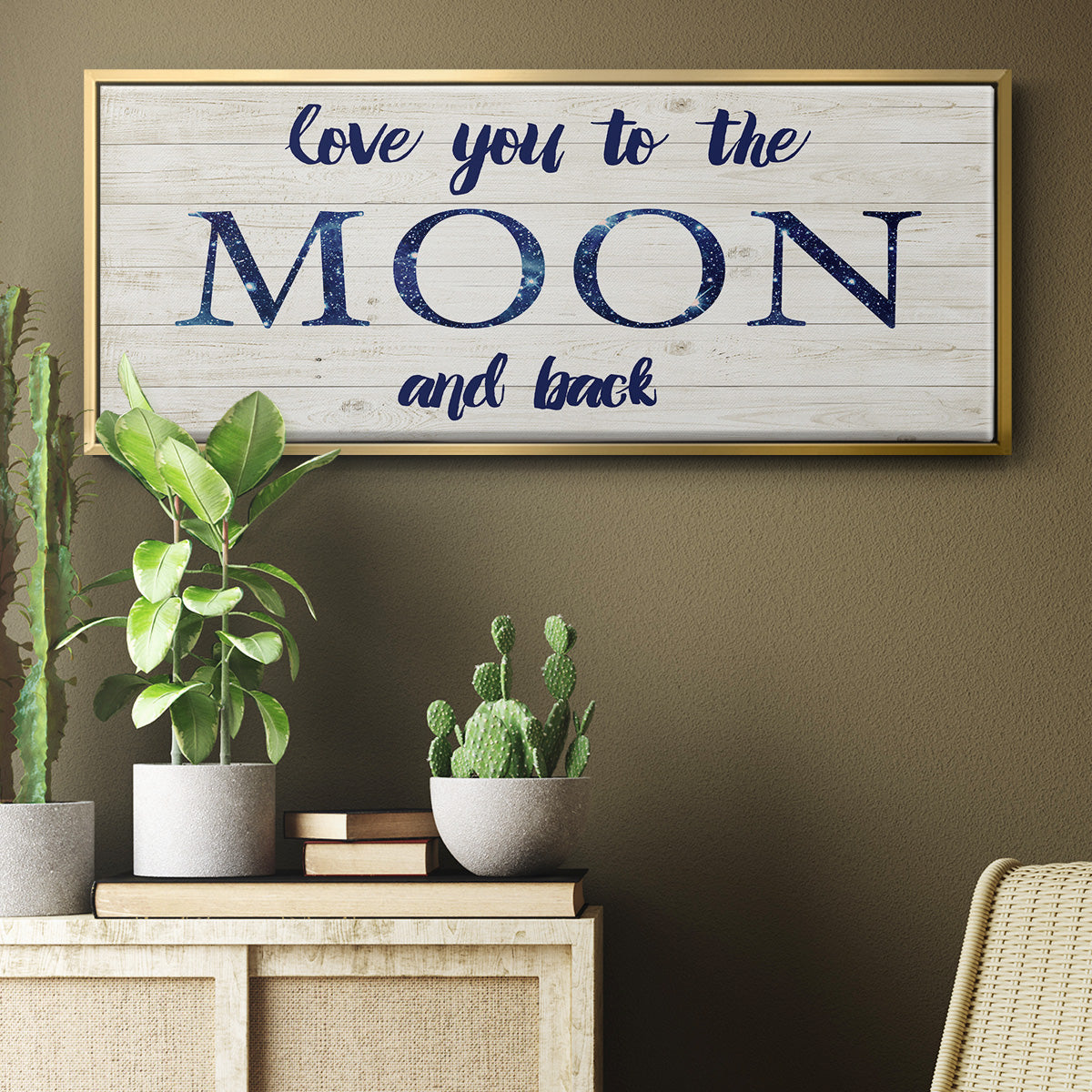 Moon and Back - Floater Framed Canvas Print