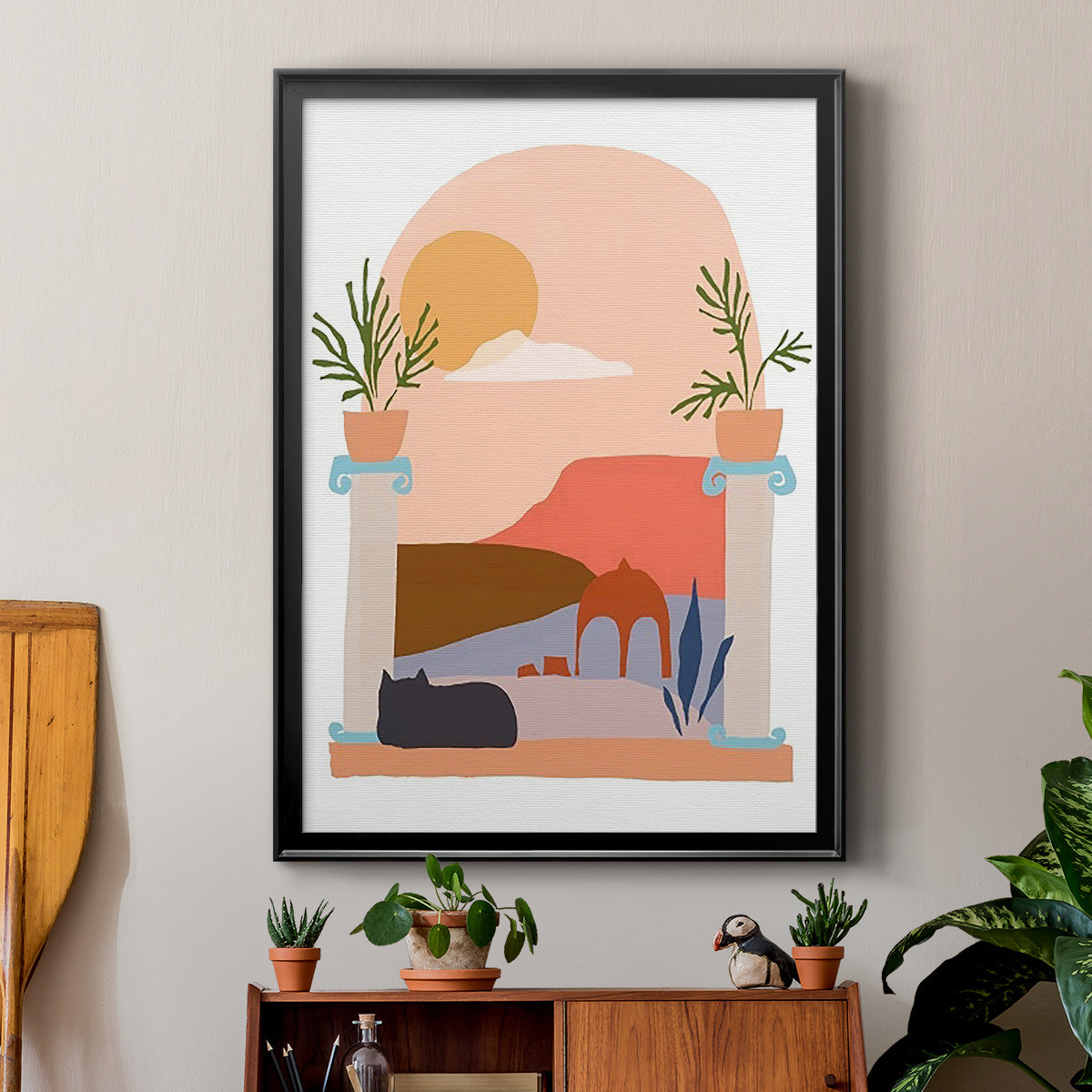 Paper Scene IV - Modern Framed Canvas Print