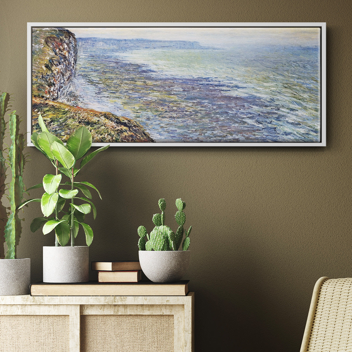 Seascape Near Fecamp, 1881 - Floater Framed Canvas Print