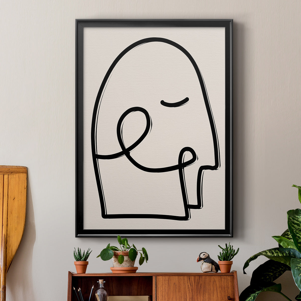 Face It I - Modern Framed Canvas Print