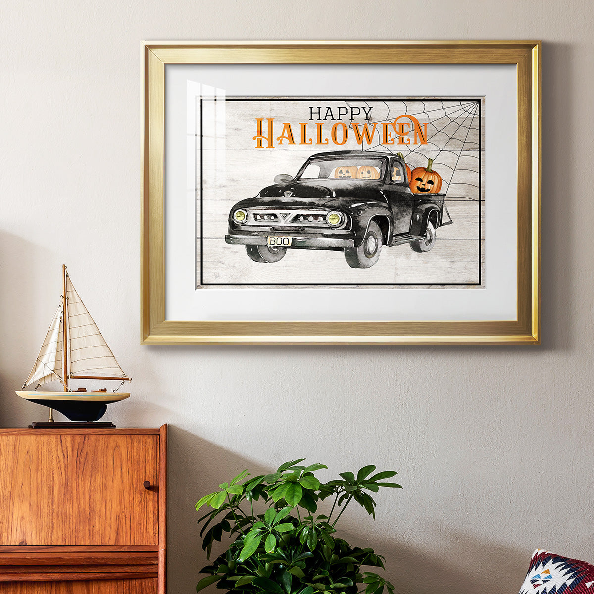 Happy Halloween - Modern Framed Art Print