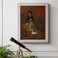 Realist autumn portrait scene by Winslow Homer in an ornate weathered white frame displayed in a light-toned interior setting.