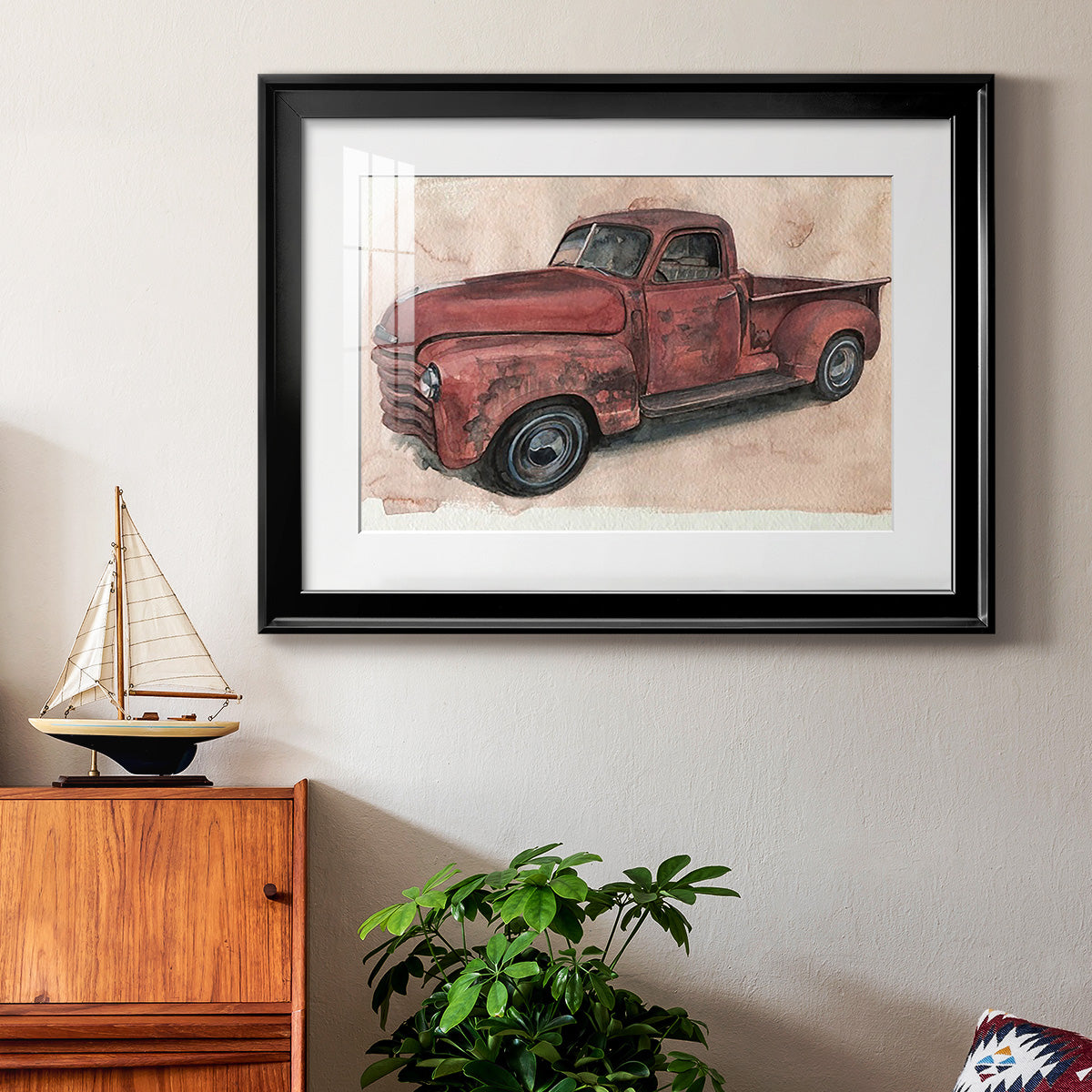 Antique Pickup I Premium Framed Print - Ready to Hang