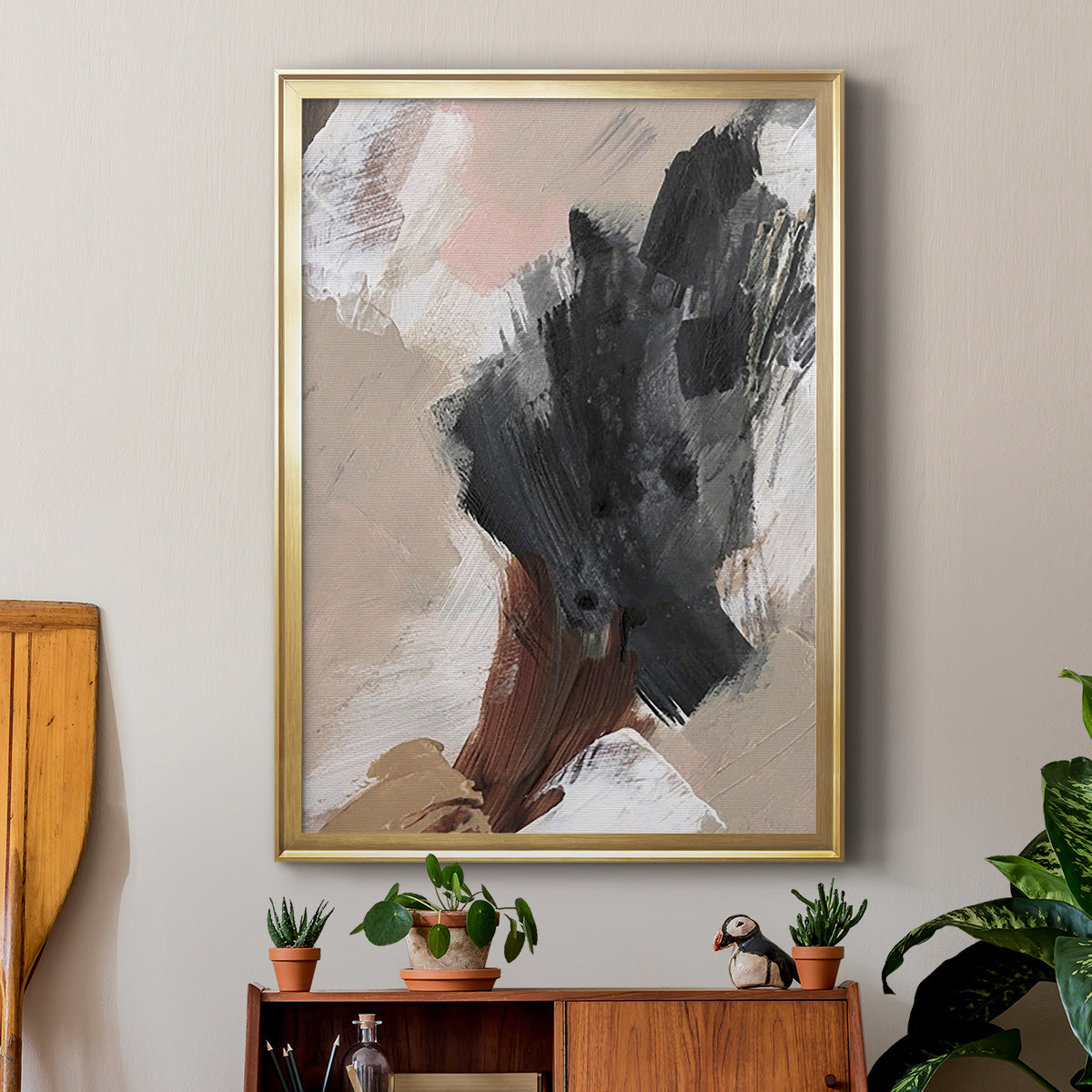 Unbleached Neutrals IV - Modern Framed Canvas Print