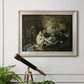 Groundbreaking impressionist picnic scene by Édouard Manet in an ornate champagne frame displayed in a light-toned interior setting.