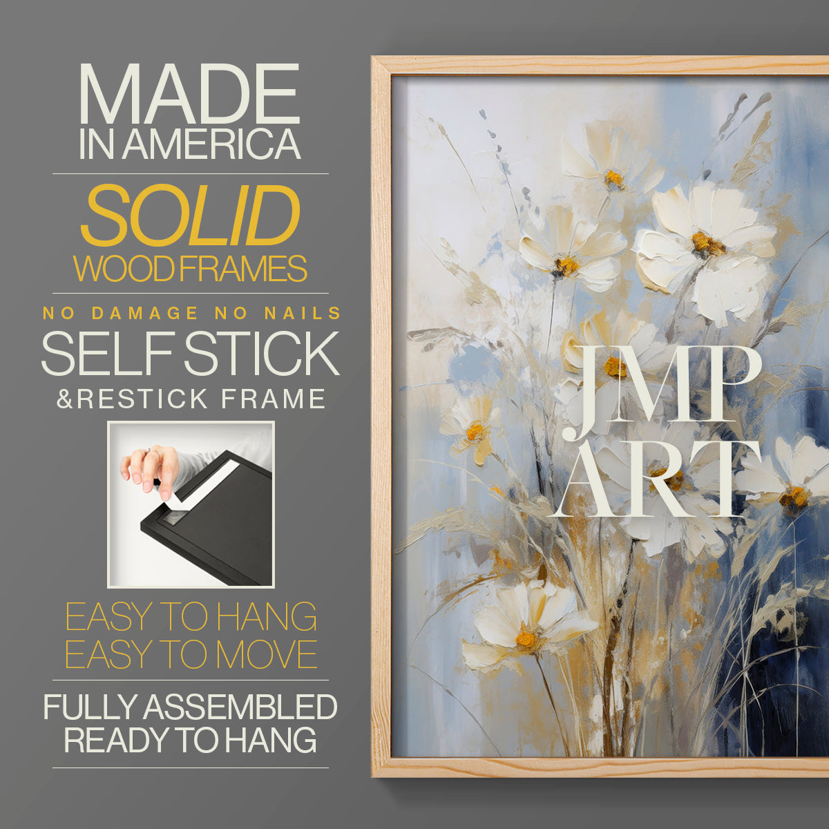 Floral Study Series XCV - Restickable Framed Art Set