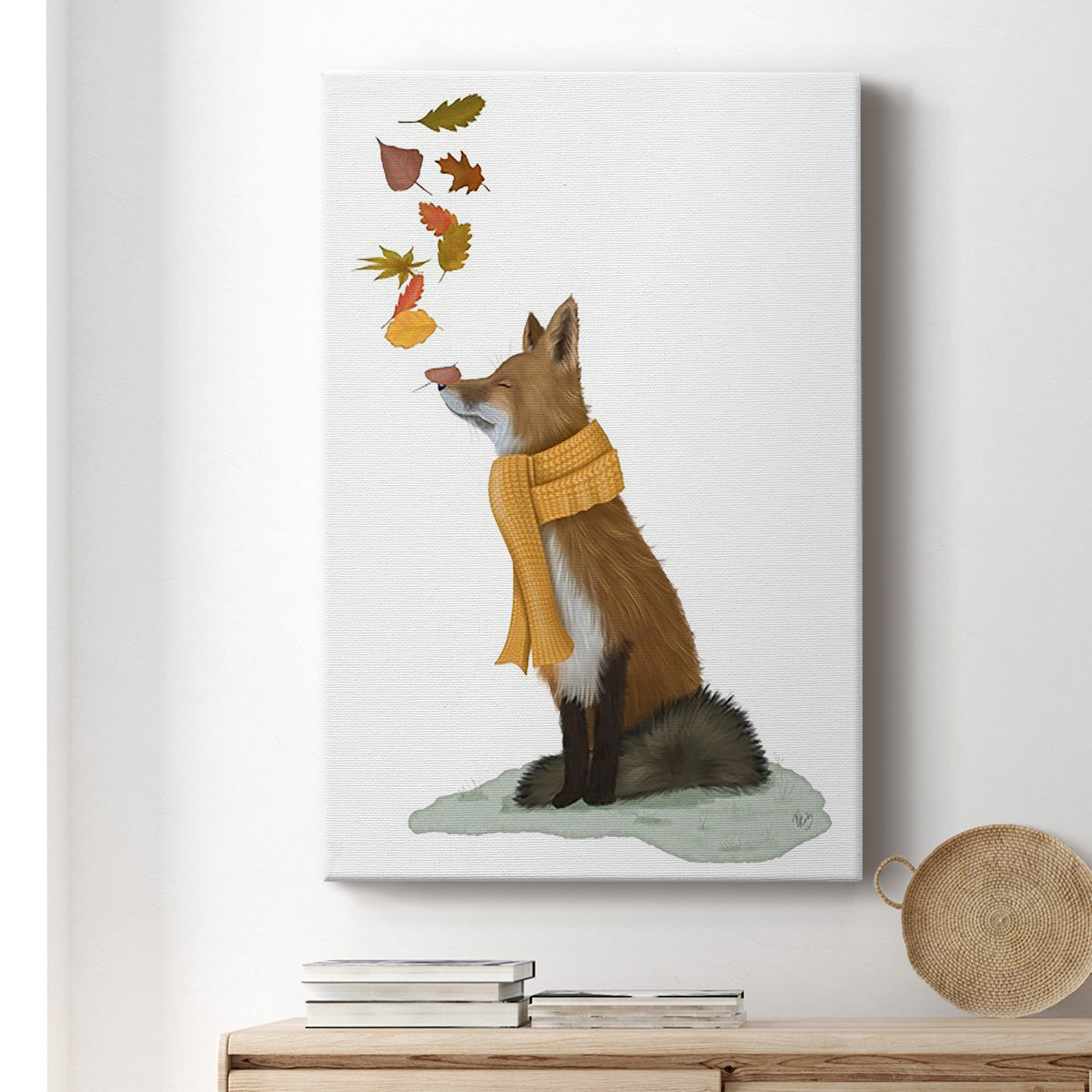 Fox Leaves on Nose - Canvas Art Print