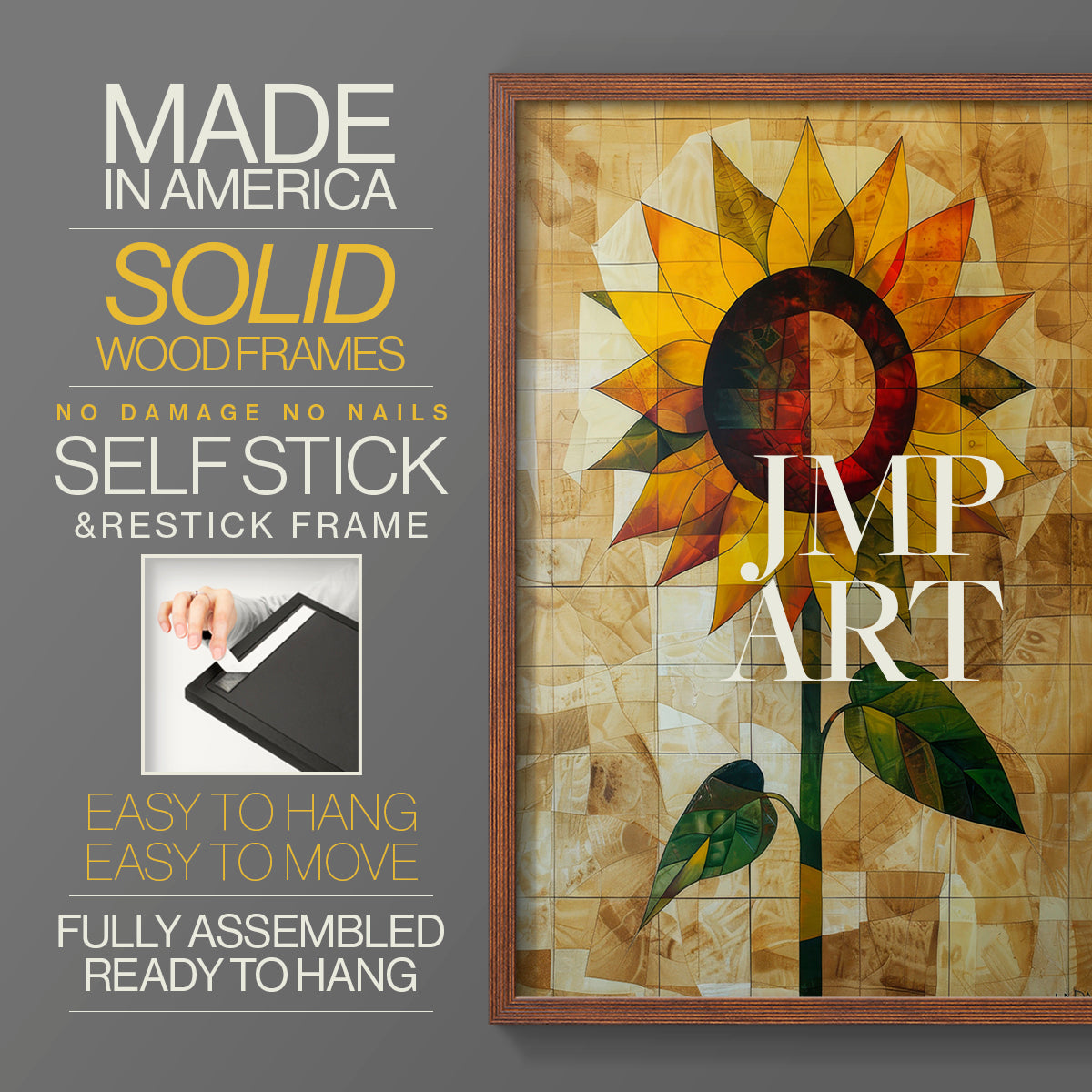 Floral Study Series CLVIII - Restickable Framed Art Set