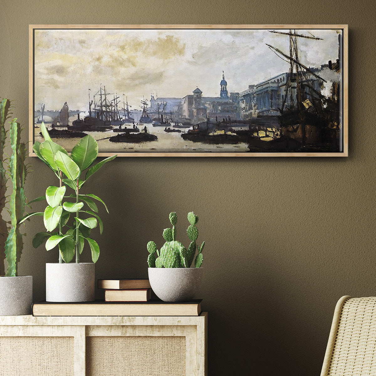 The Port of London, 1871 - Floater Framed Canvas Print