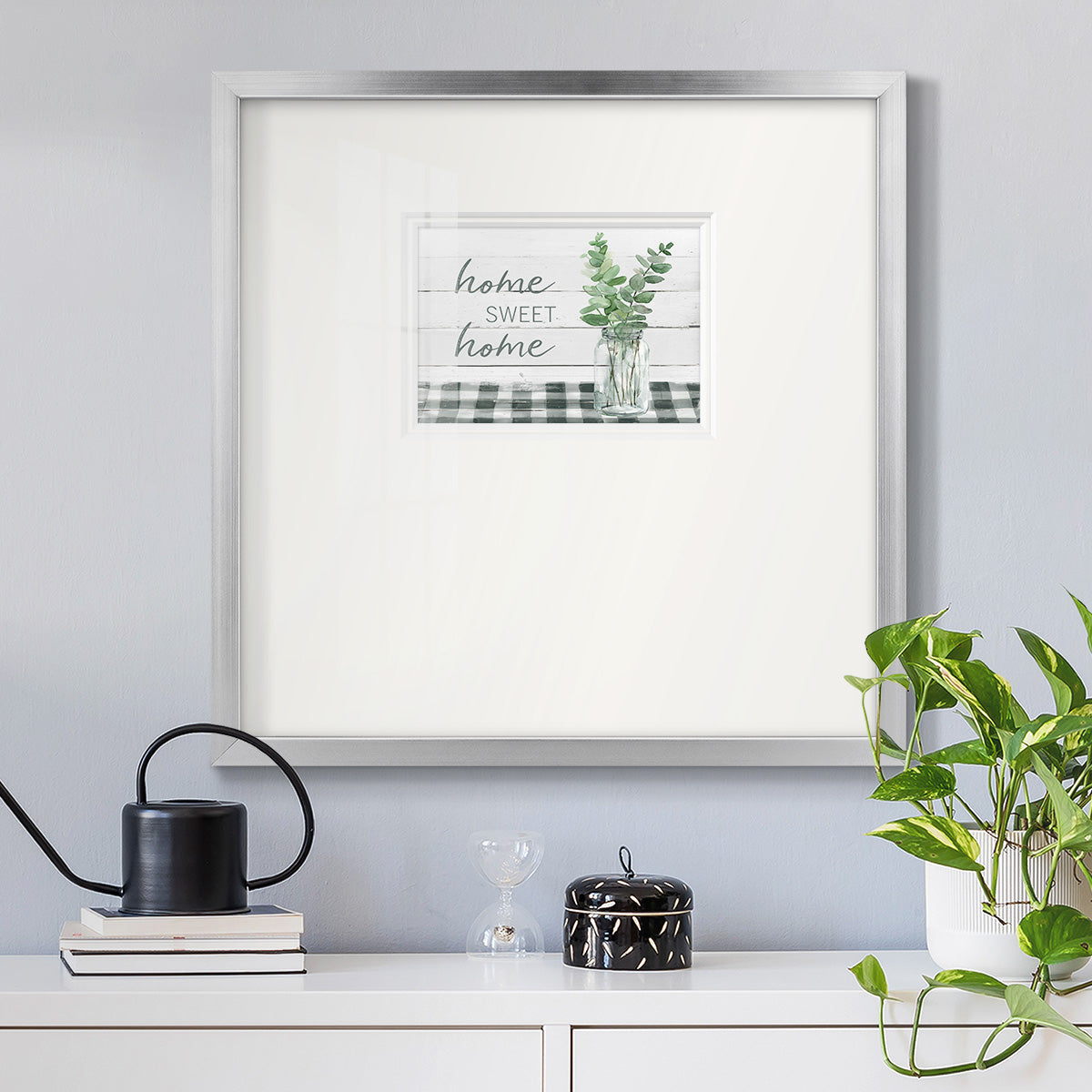 Eucalyptus Home Sweet Home Premium Framed Print Double Matboard