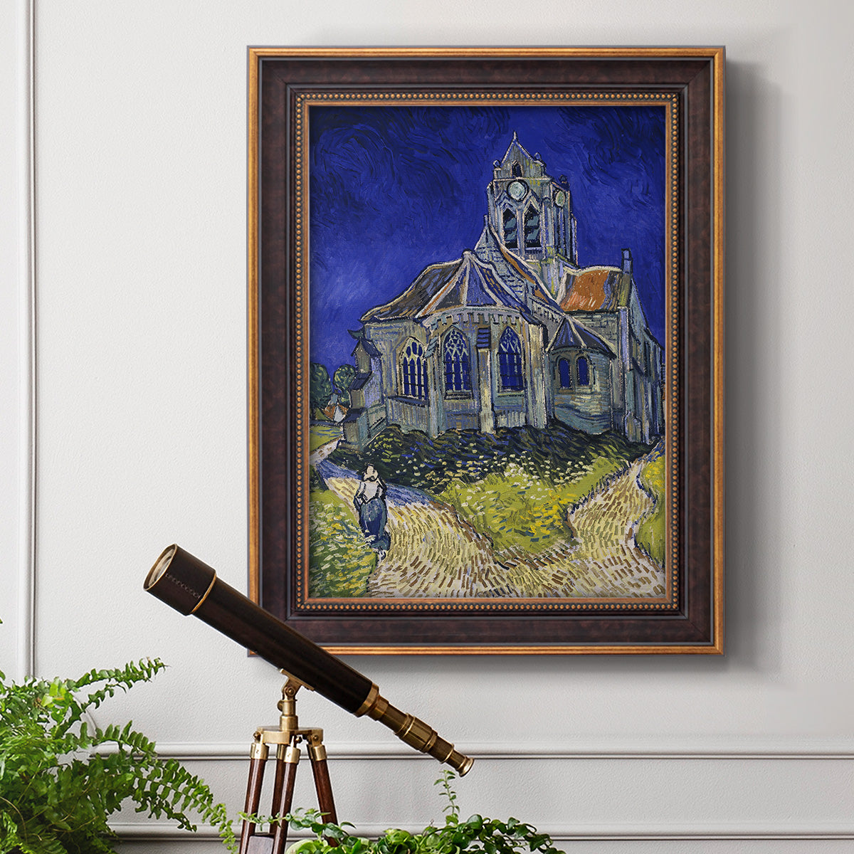 The Church at Auvers - Ornate Framed Canvas Print