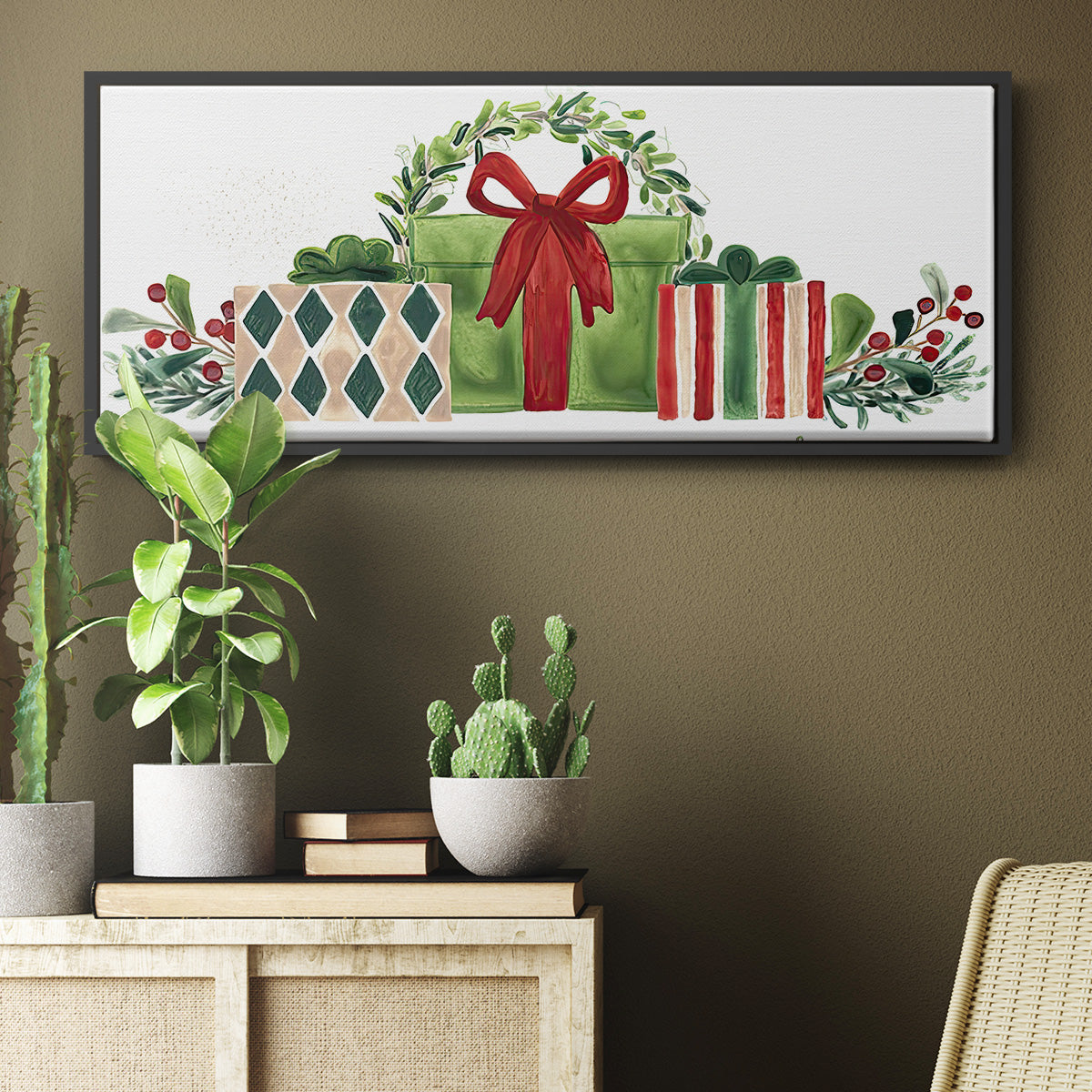 Woodland Holiday Collection D - Floater Framed Canvas Print