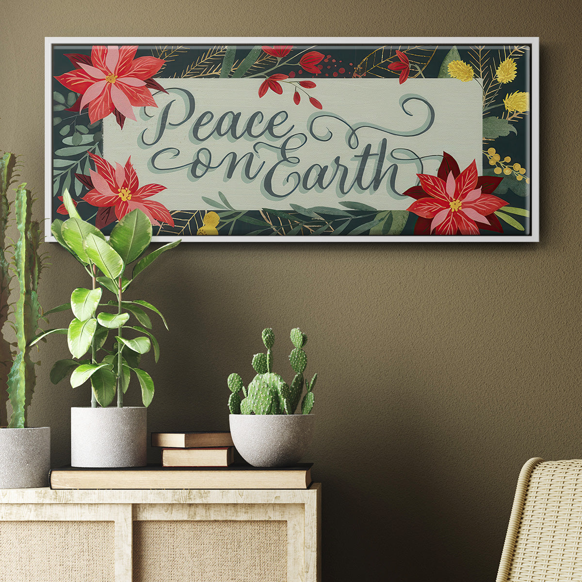 Bright Christmas Night Collection D - Floater Framed Canvas Print