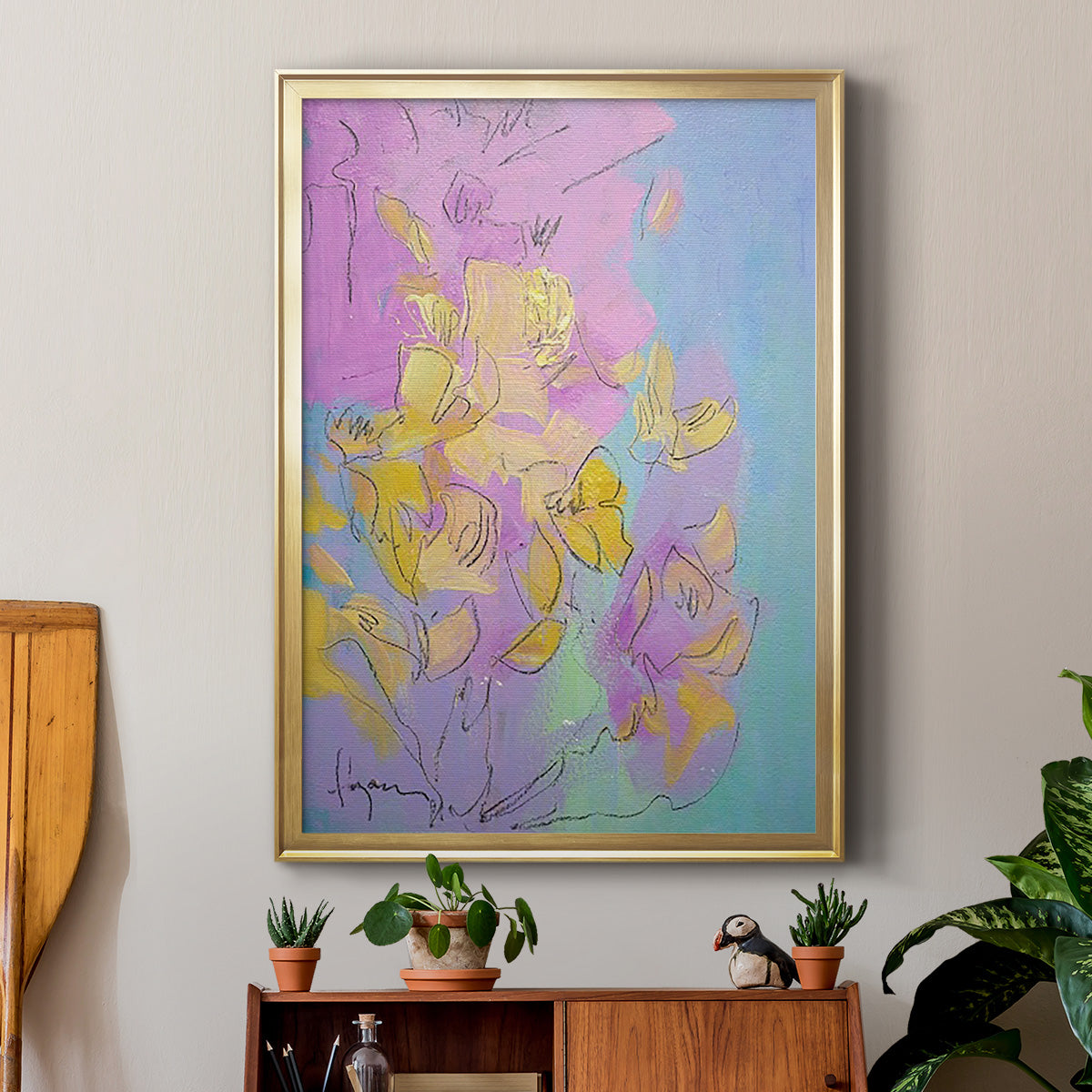 Dancing Heart - Modern Framed Canvas Print