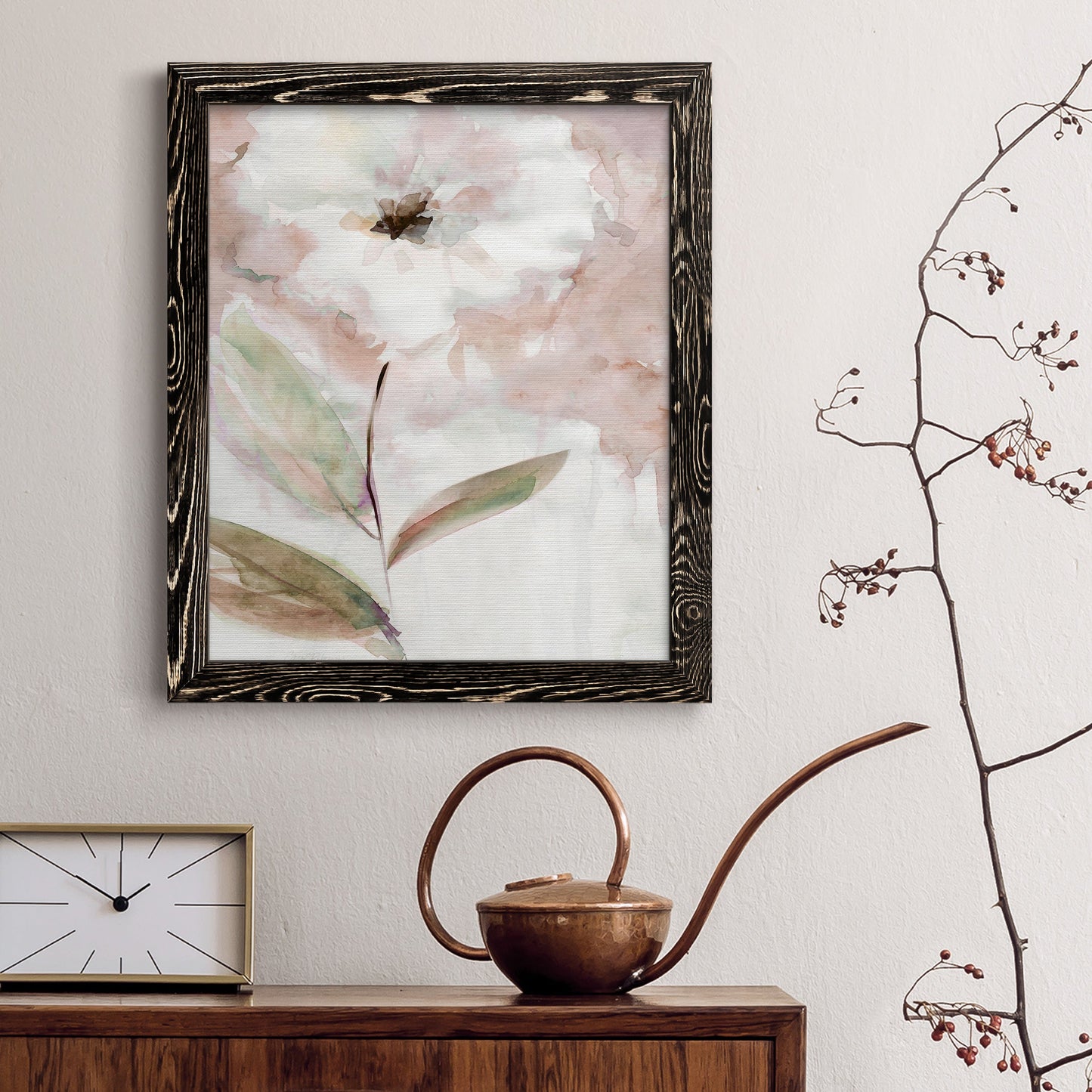 Summer Bloom I - Barnwood Framed Canvas Print
