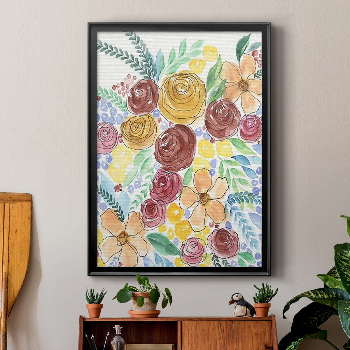 Flower Carousel II - Modern Framed Canvas Print