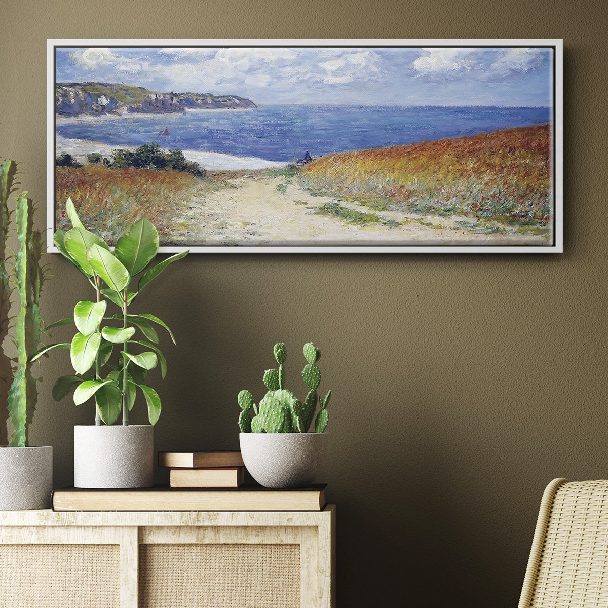 The Passage to the Sea Near Pourville, 1882 - Floater Framed Canvas Print