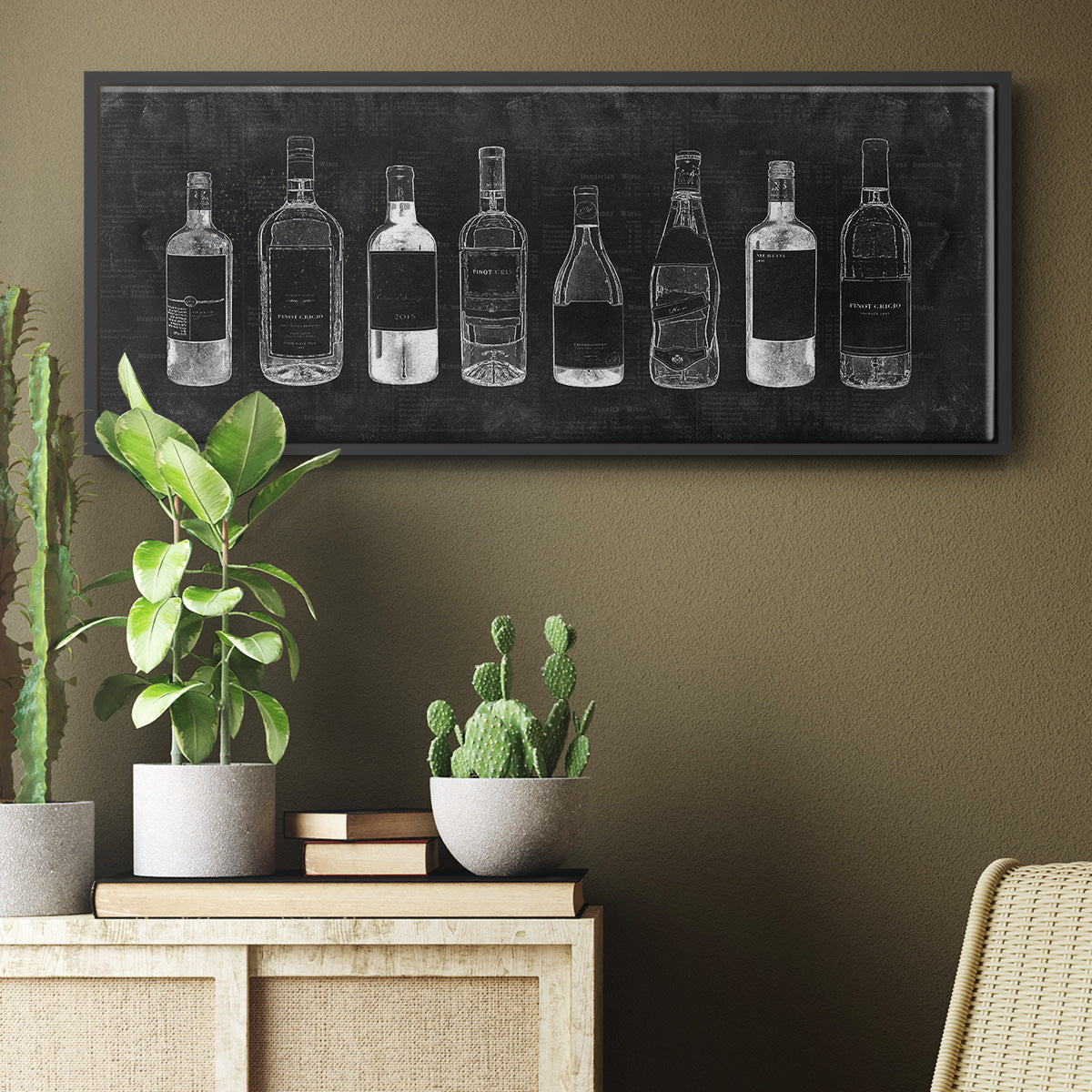 Wine Cellar - Floater Framed Canvas Print