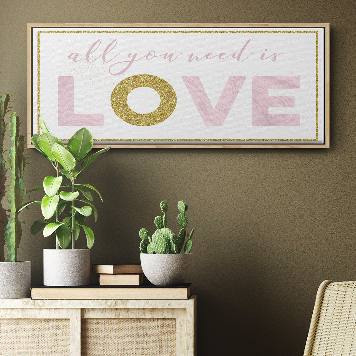 All You Need is Love - Floater Framed Canvas Print