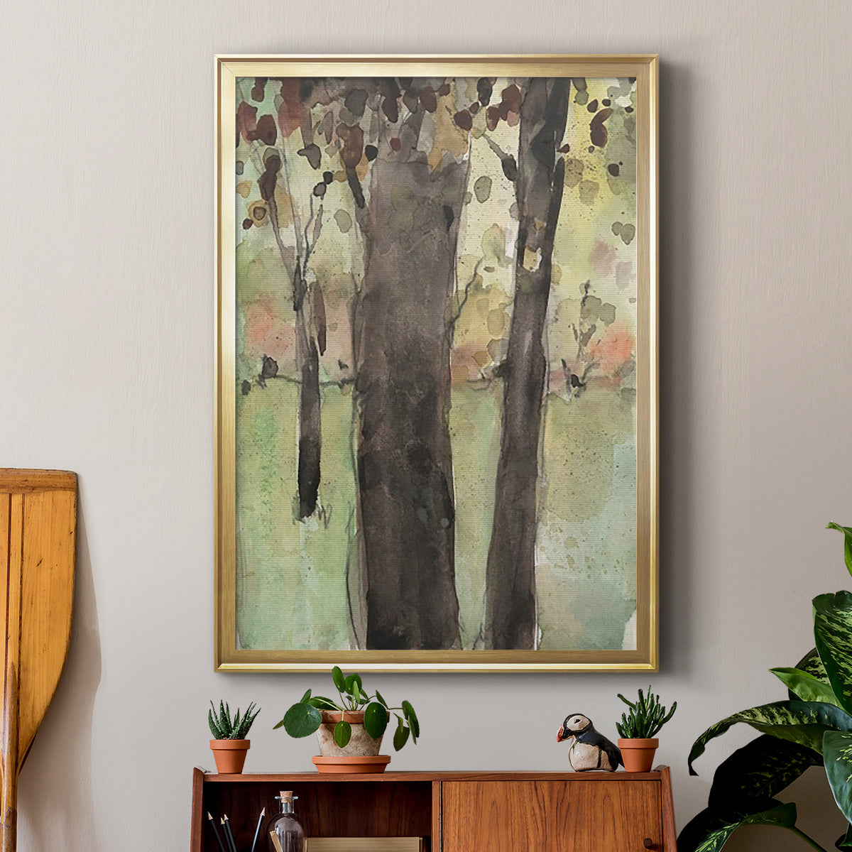 Under the Tree Confetti II - Modern Framed Canvas Print