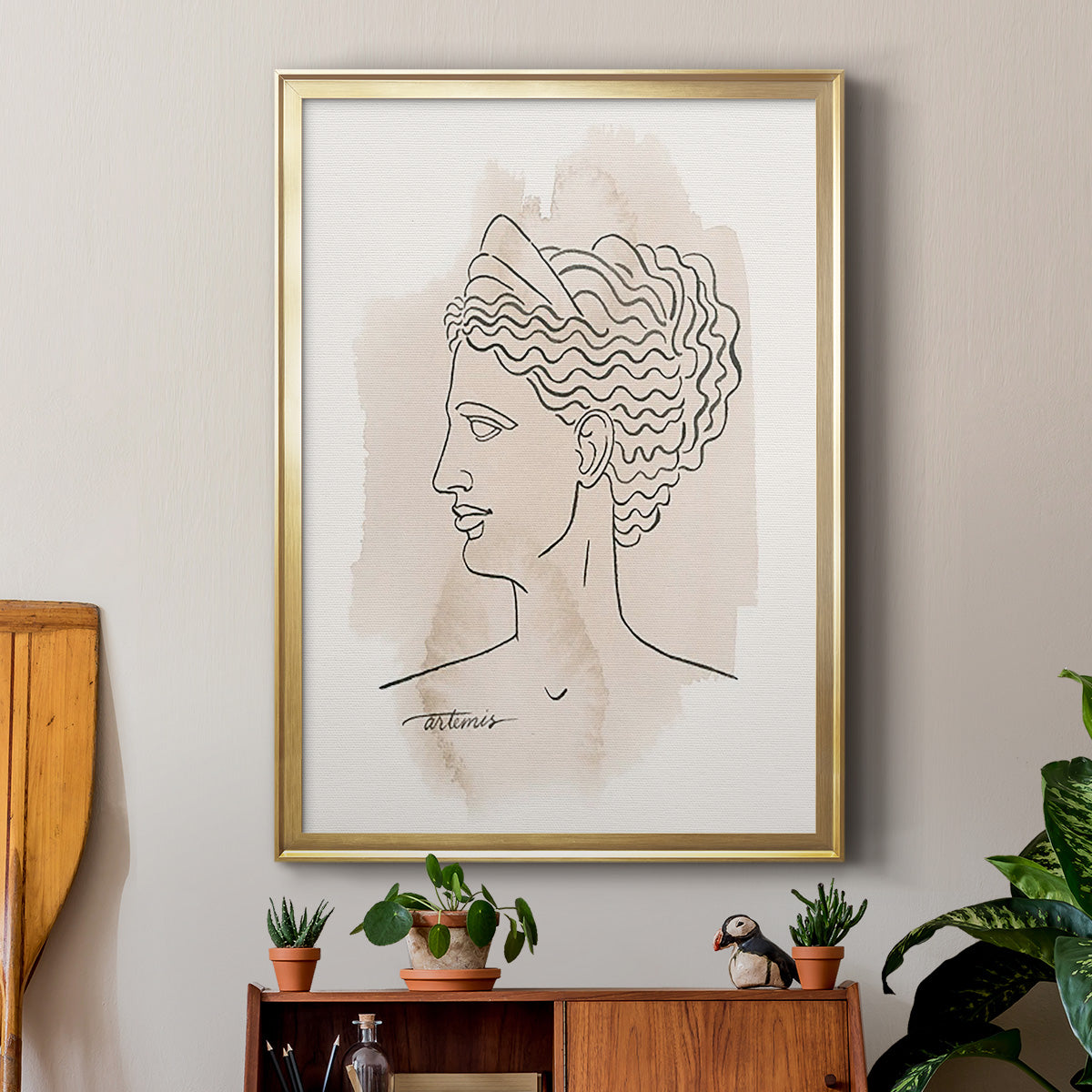 Greek Busts VI - Modern Framed Canvas Print