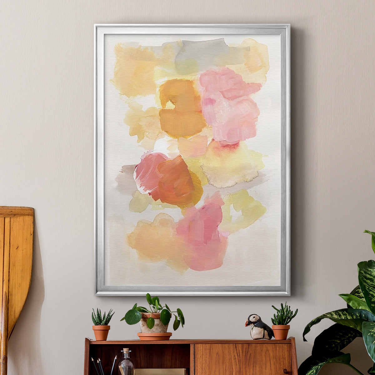 Warm Petals II - Modern Framed Canvas Print