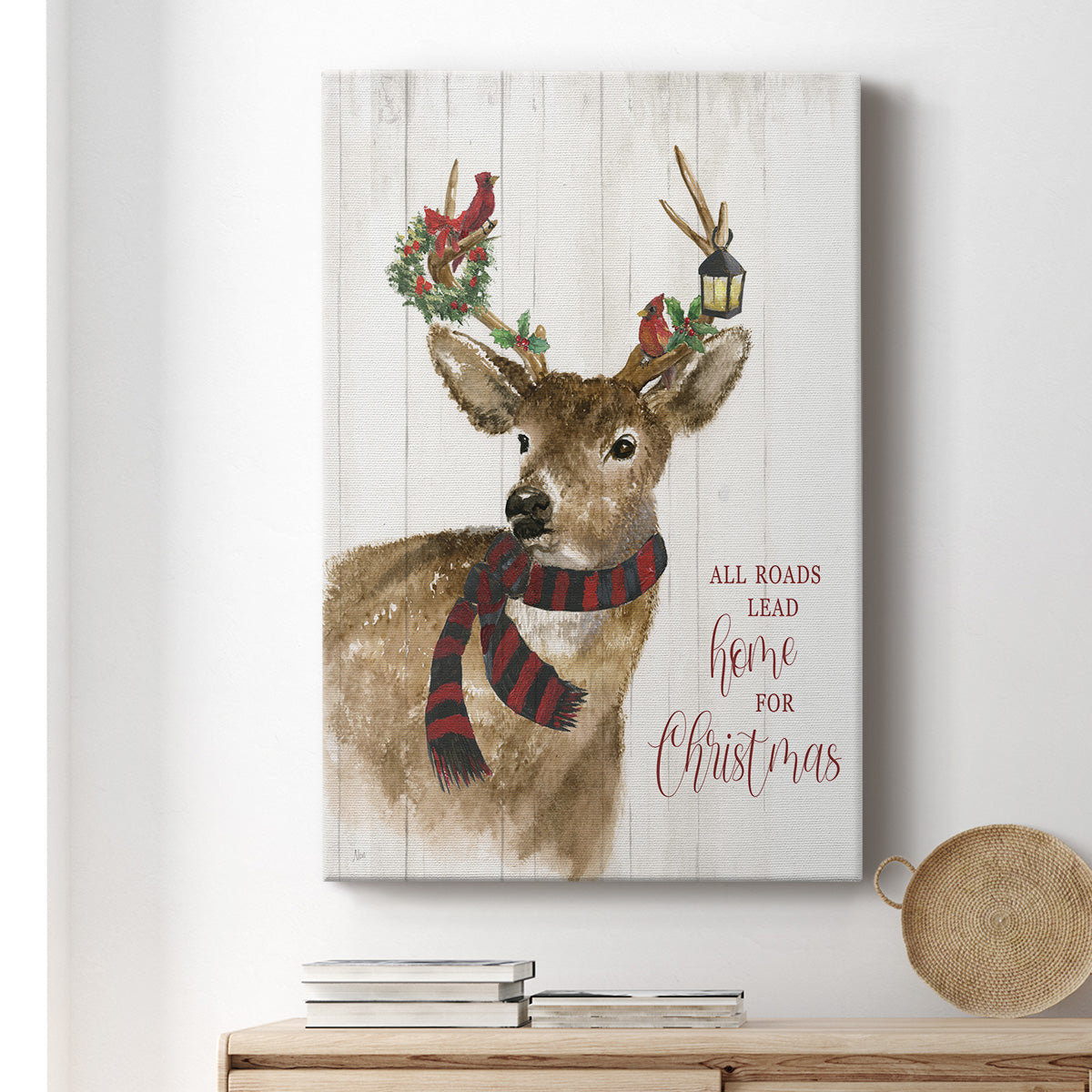 All Roads Lead Home Deer Premium Gallery Wrapped Canvas - Ready to Hang