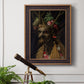 Surreal allegorical portrait representing the four seasons by Giuseppe Arcimboldo in an ornate bronzed mahogany wood frame displayed in a light-toned interior setting.