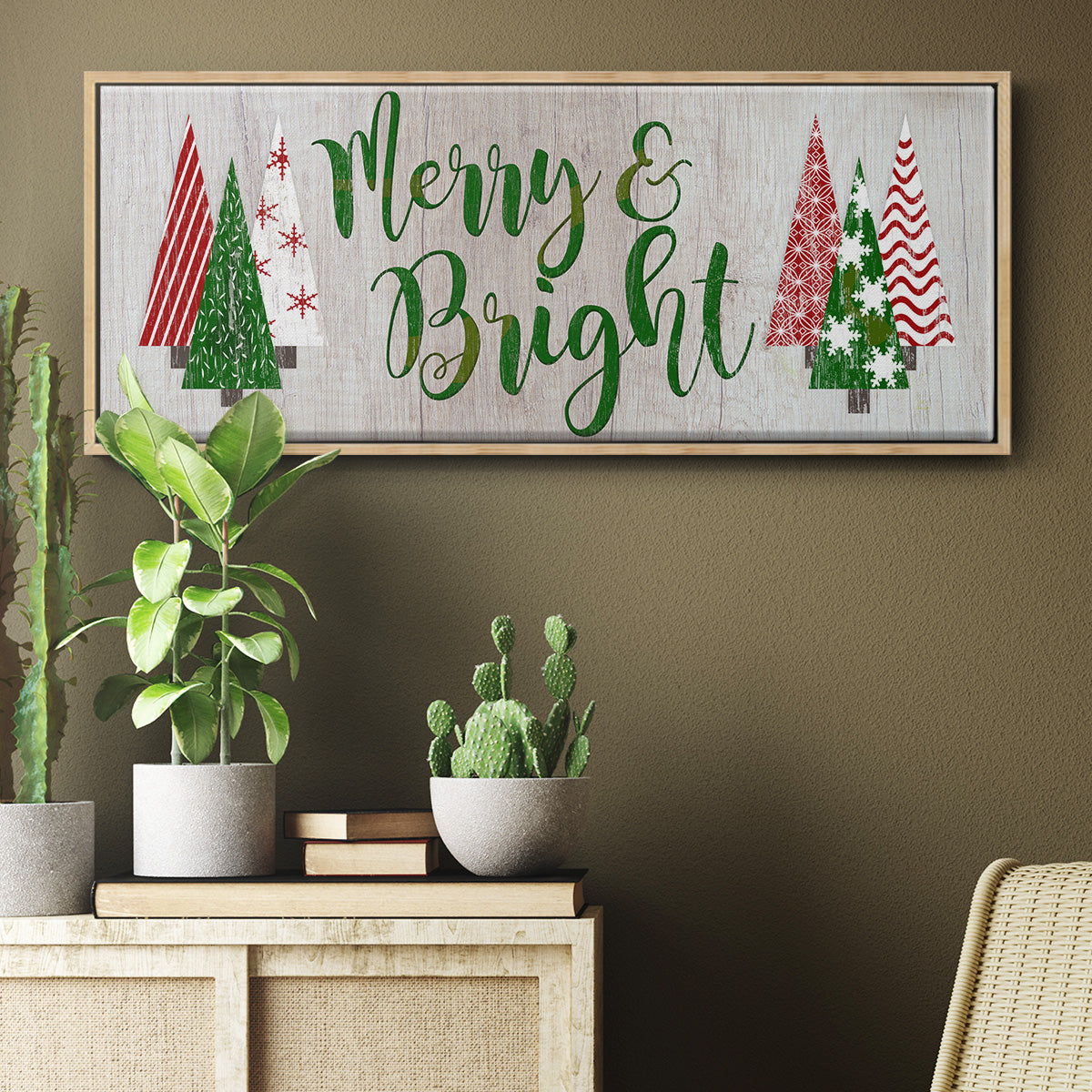 Merry & Bright - Floater Framed Canvas Print