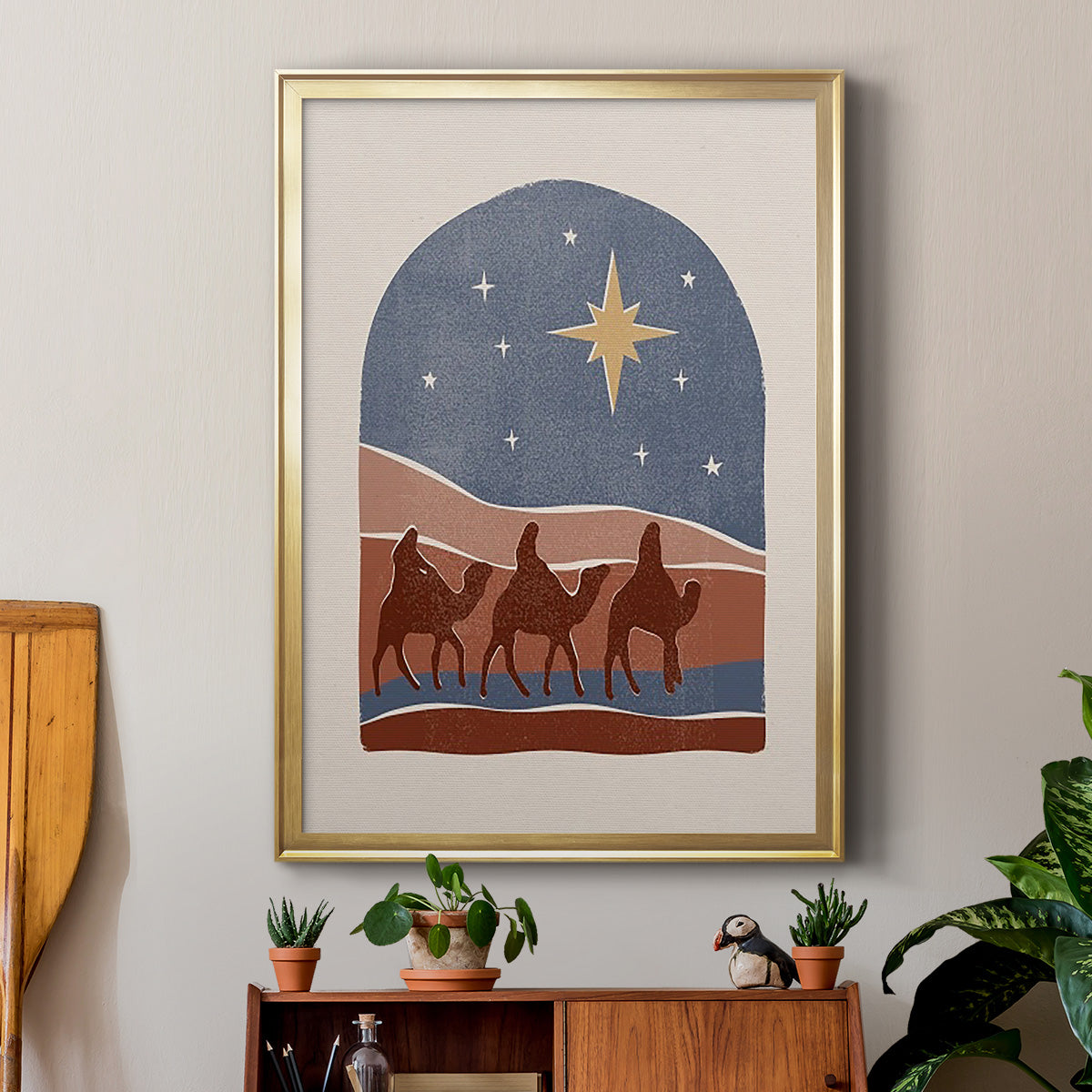 Boho Nativity II - Modern Framed Canvas Print