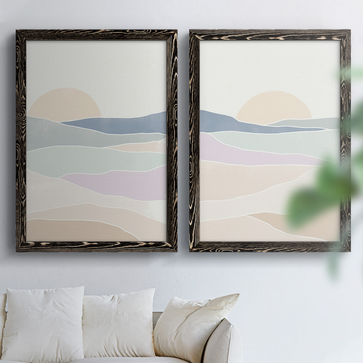 Wave Tableau I - Premium Framed Canvas 2 Piece Set - Ready to Hang