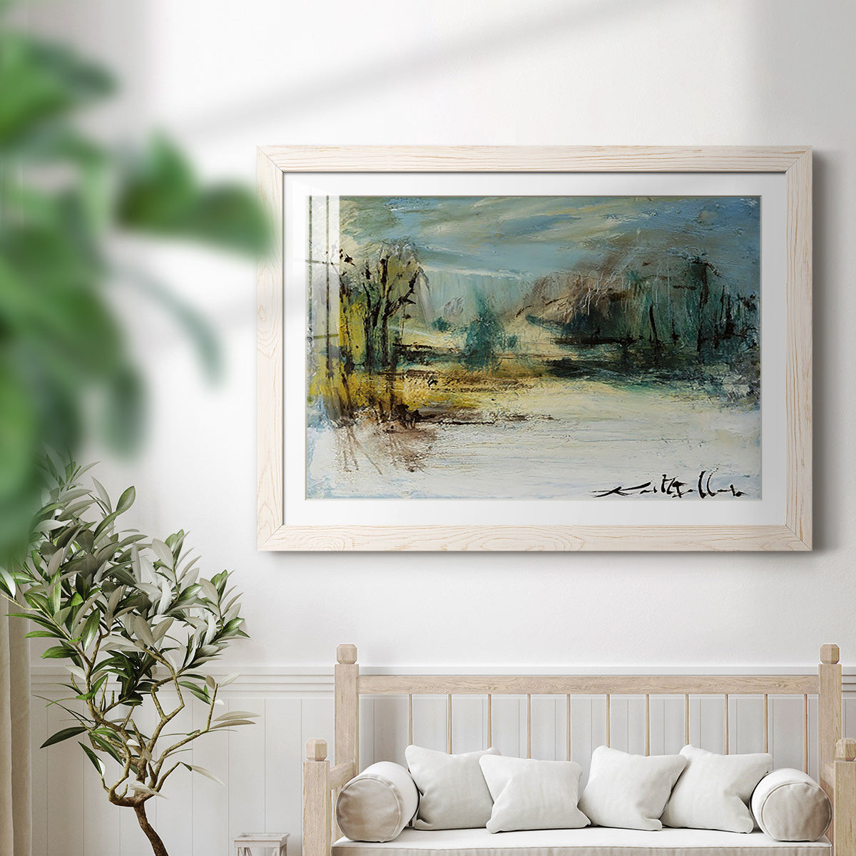 Wintery Horizon II - Barnwood Framed Art Print