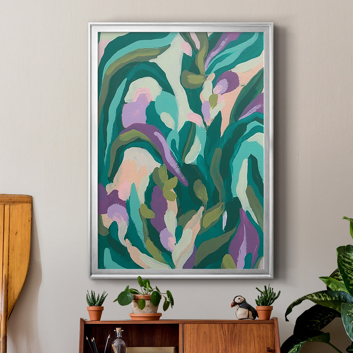 Jungle Wave I - Modern Framed Canvas Print