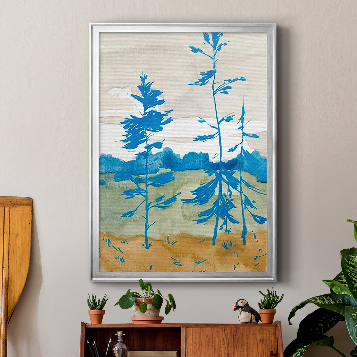 Cerulean Spruce II - Modern Framed Canvas Print