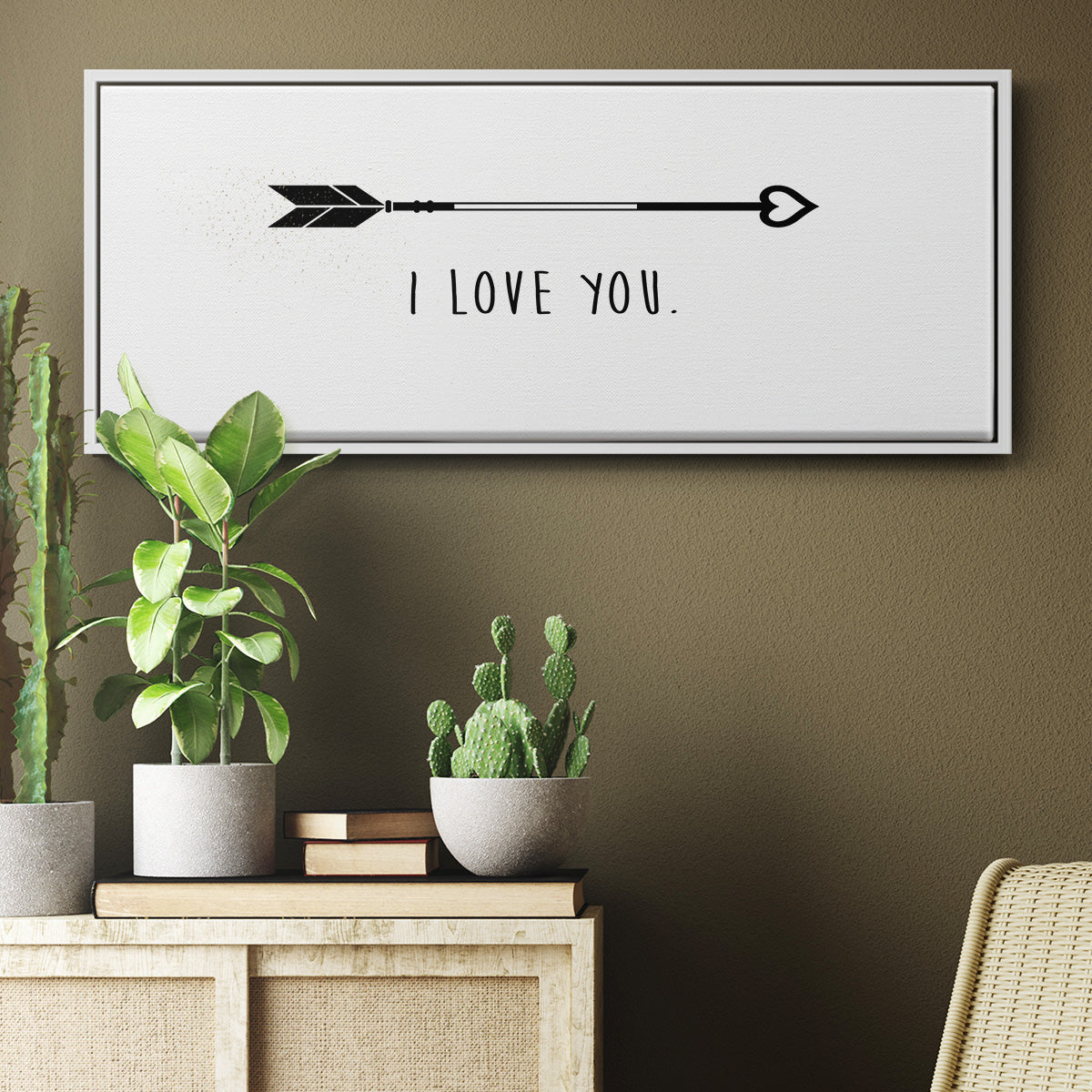 Love Arrow I - Floater Framed Canvas Print
