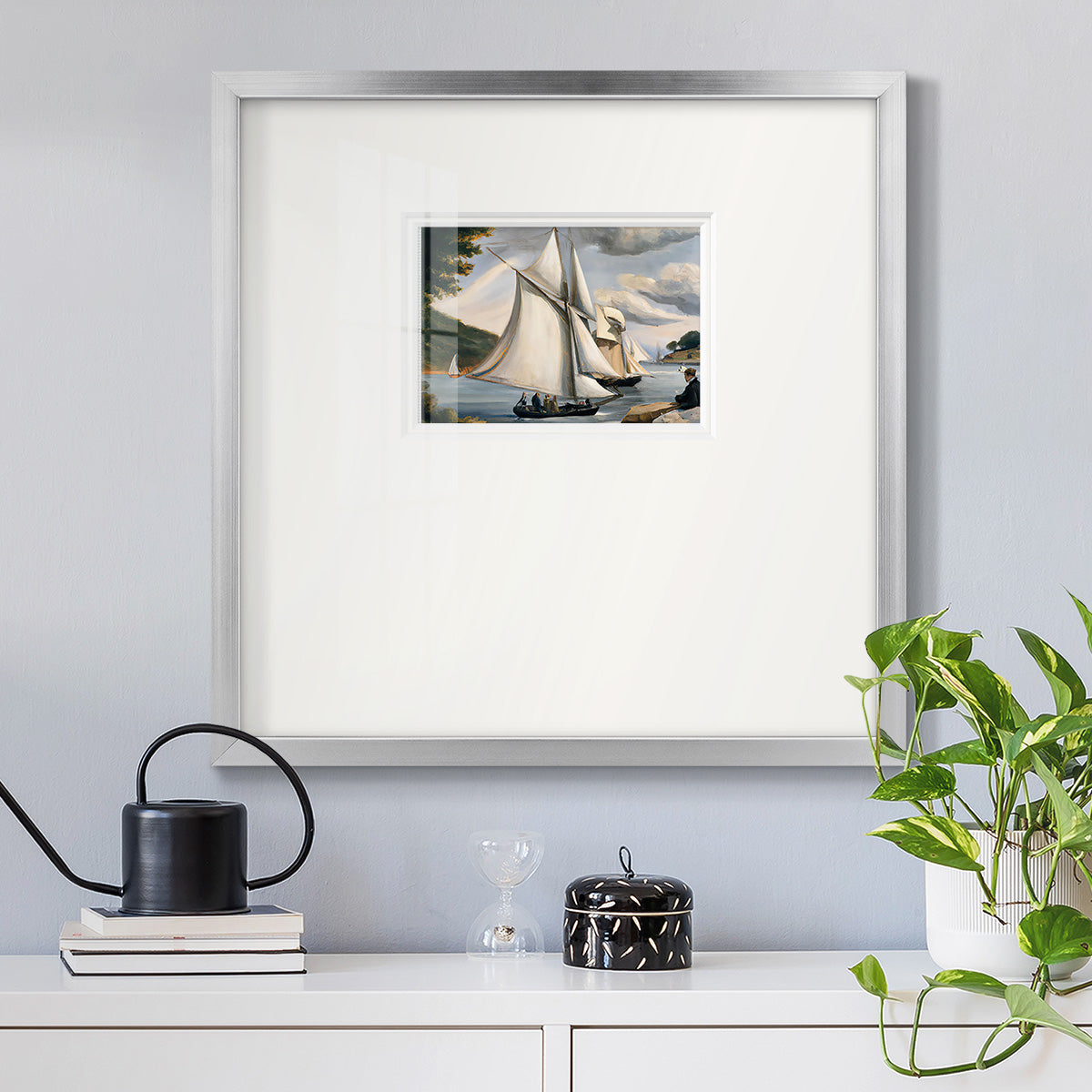 SaRiver Sail Premium Framed Print Double Matboard