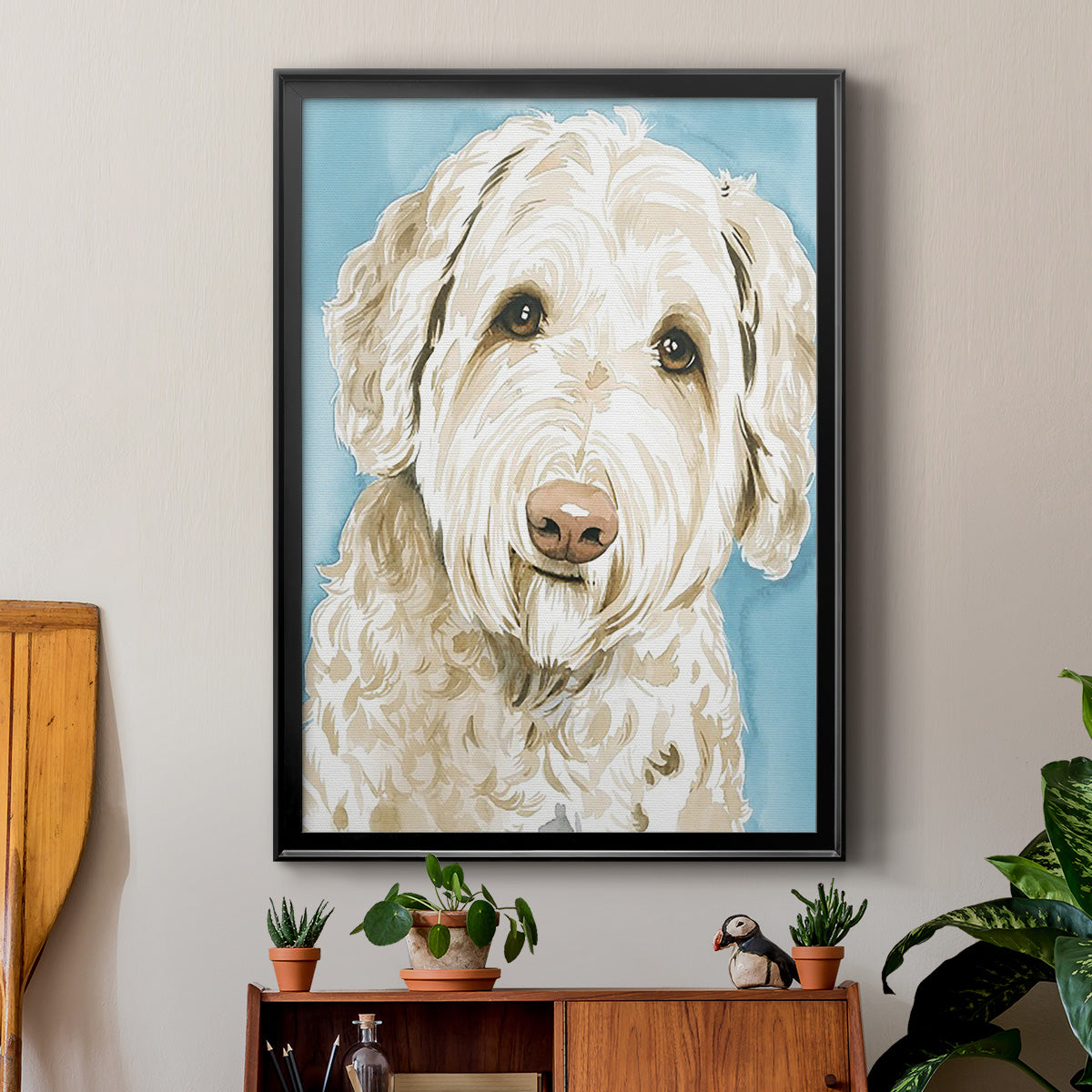 Labradoodle I - Modern Framed Canvas Print